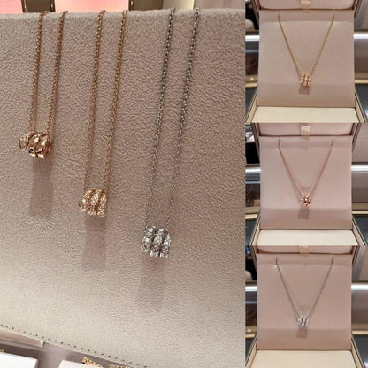 [⭐Glow]SERPENTI  NECKLACE DOUBLE RING DIAMOND