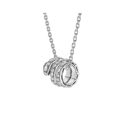 [⭐Glow]SERPENTI  NECKLACE DOUBLE RING DIAMOND
