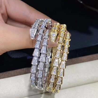 [⭐Glow]SERPENTI BRACELET GOLD DIAMOND DOUBLE ROW