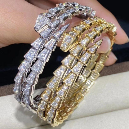 [⭐Glow]SERPENTI BRACELET GOLD DIAMOND DOUBLE ROW