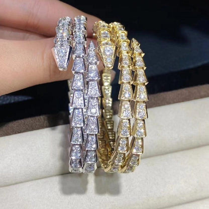 [⭐Glow]SERPENTI BRACELET GOLD DIAMOND DOUBLE ROW