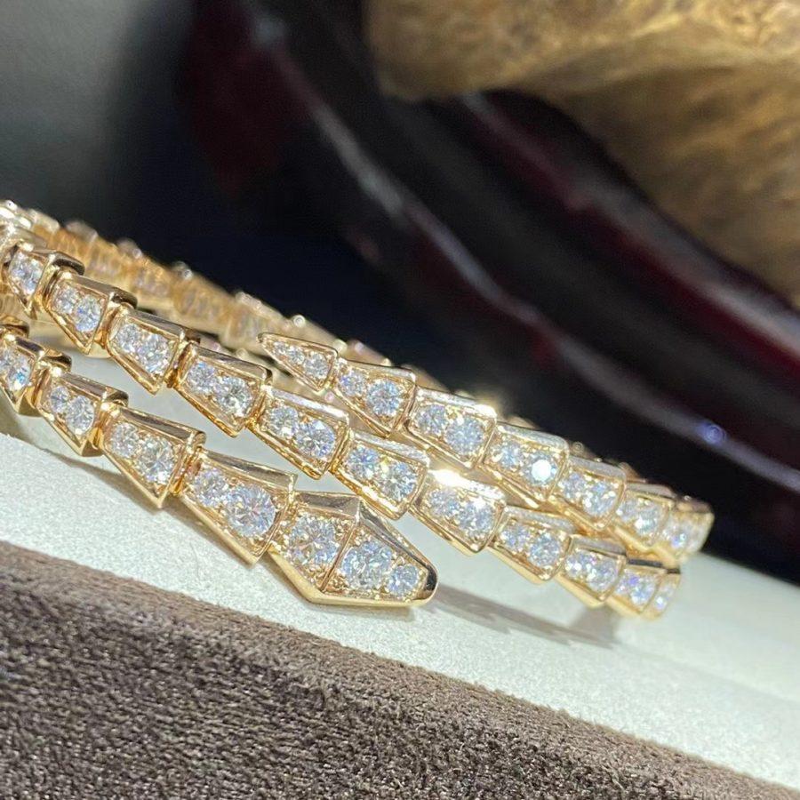 [⭐Glow]SERPENTI BRACELET GOLD DIAMOND DOUBLE ROW