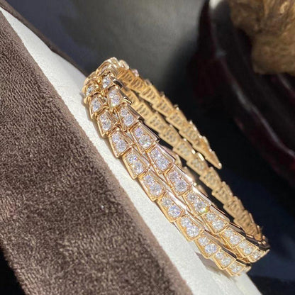 [⭐Glow]SERPENTI BRACELET GOLD DIAMOND DOUBLE ROW