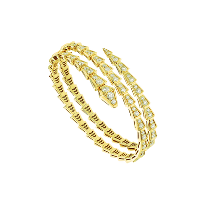 [⭐Glow]SERPENTI BRACELET GOLD DIAMOND DOUBLE ROW