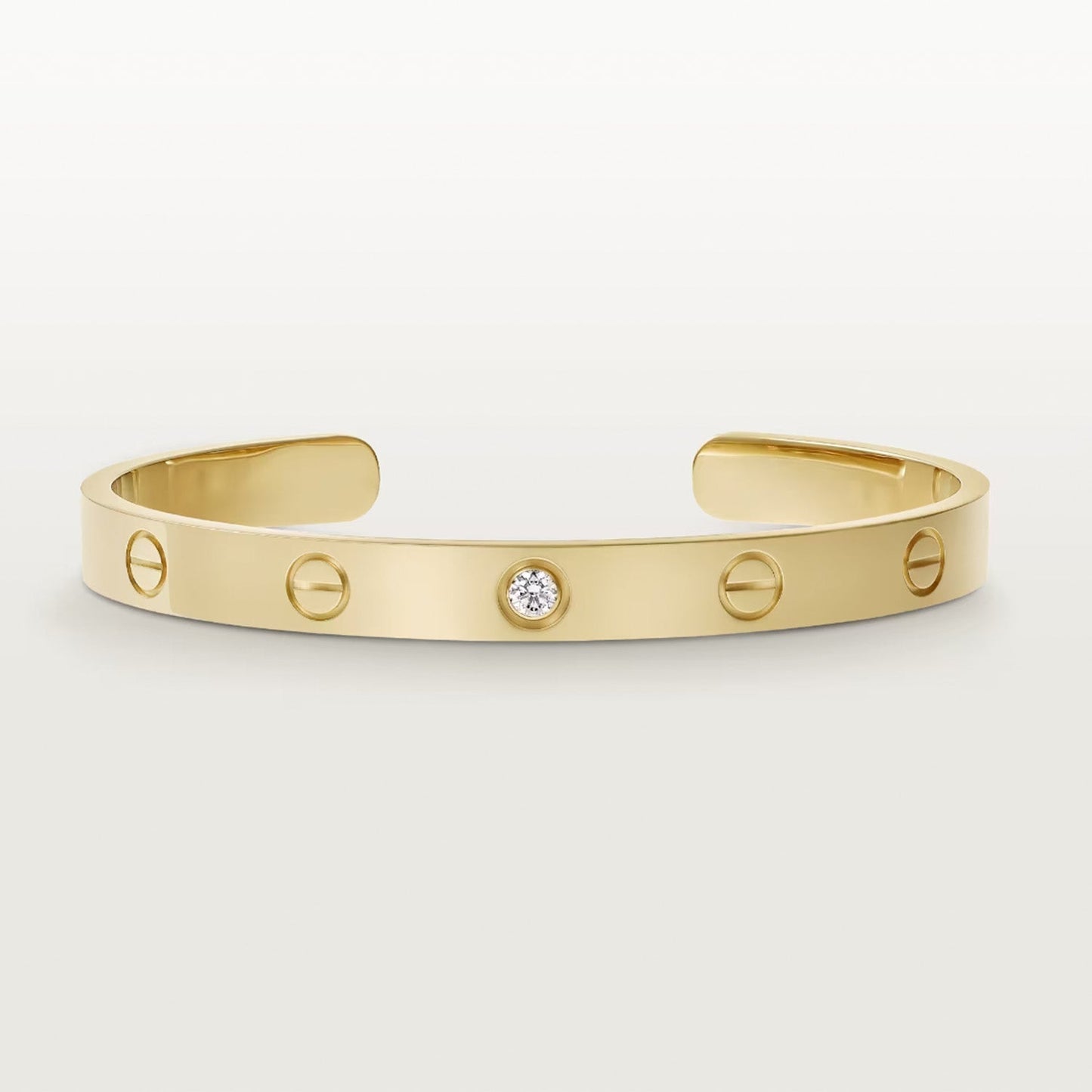 [⭐Glow]LOVE BRACELET 6.1MM 1 DIAMOND OPEN CUFF