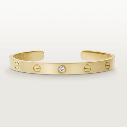 [⭐Glow]LOVE BRACELET 6.1MM 1 DIAMOND OPEN CUFF