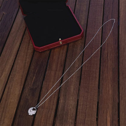 [⭐Glow]AMULETTE SILVER FULL DIAMOND NECKLACE