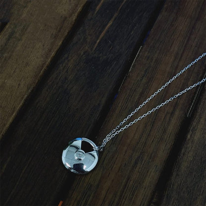 [⭐Glow]AMULETTE SILVER FULL DIAMOND NECKLACE