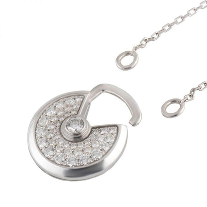 [⭐Glow]AMULETTE SILVER FULL DIAMOND NECKLACE