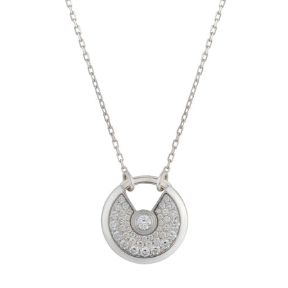 [⭐Glow]AMULETTE SILVER FULL DIAMOND NECKLACE
