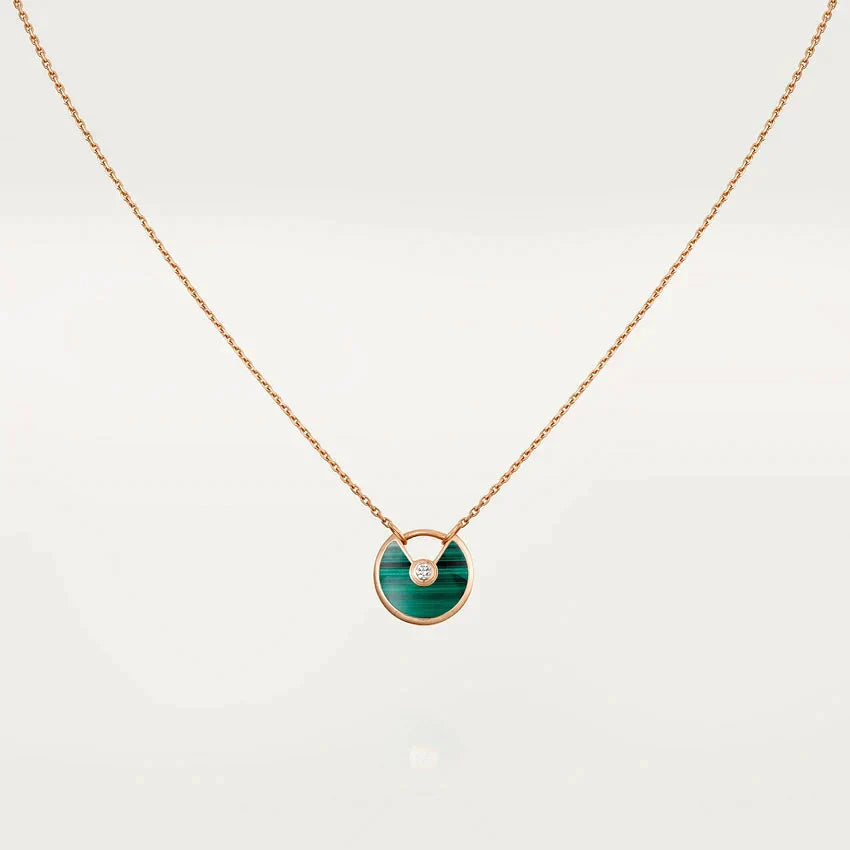[⭐Glow]AMULETTE ROSE GOLD MALACHITE NECKLACE