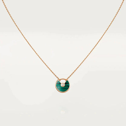 [⭐Glow]AMULETTE ROSE GOLD MALACHITE NECKLACE