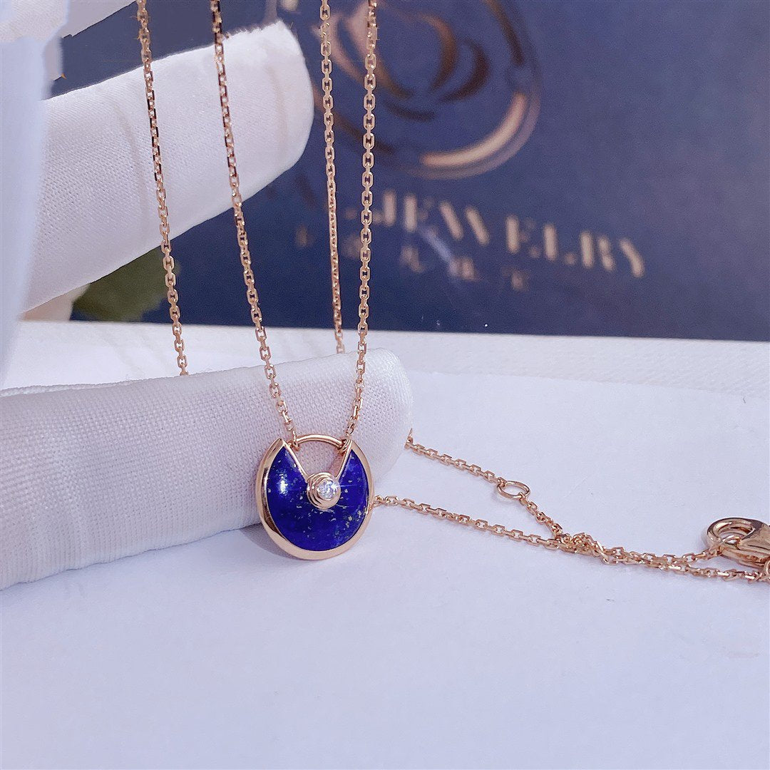 [⭐Glow]AMULETTE ROSE GOLD AGATE NECKLACE