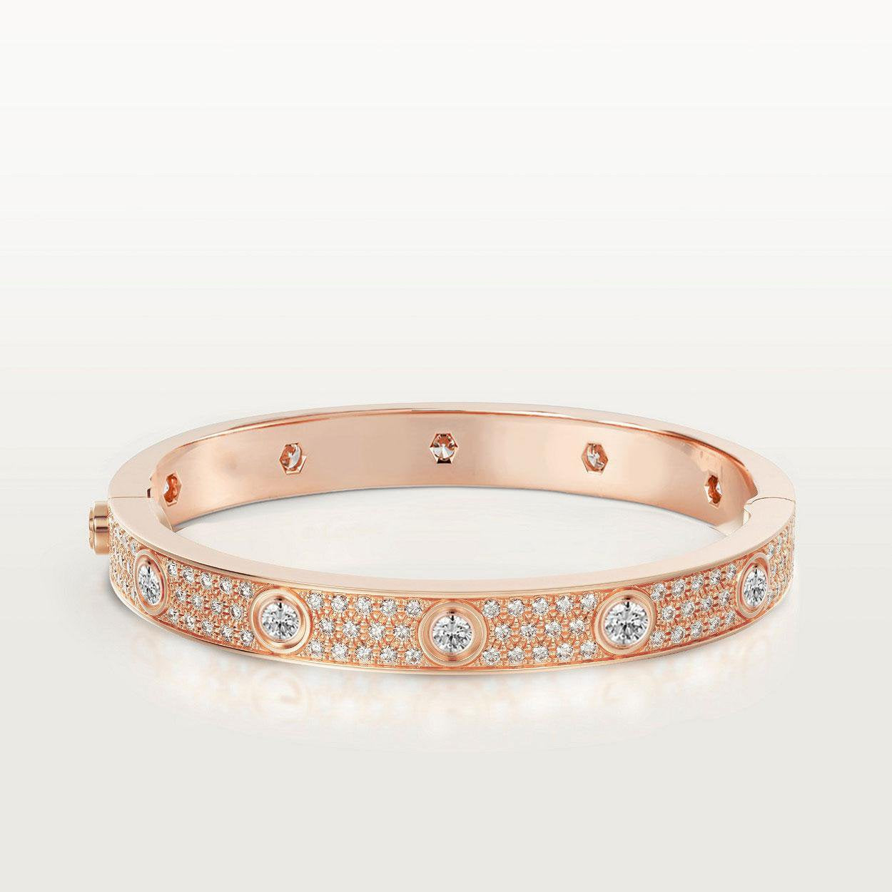 [⭐Glow]LOVE BRACELET 6.1MM DIAMOND-PAVED 10 BIG DIAMONDS