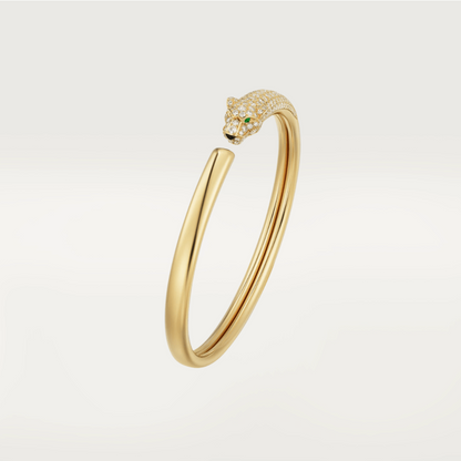 [⭐Glow]PANTHERE GOLD DIAMOND OPEN BRACELET