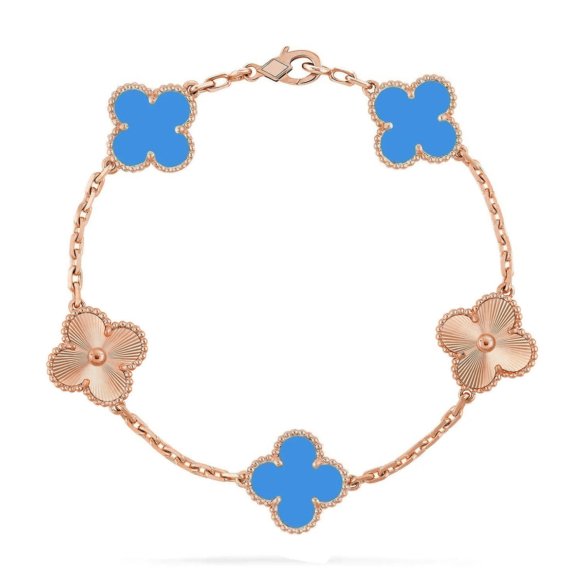 [⭐Glow] CLOVER 5 MOTIF BLUE AGATE BRACELET COLLECTION