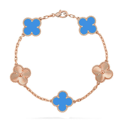 [⭐Glow] CLOVER 5 MOTIF BLUE AGATE BRACELET COLLECTION