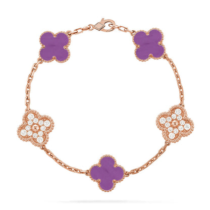 [⭐Glow] CLOVER 5 MOTIF VIOLET BRACELET COLLECTION