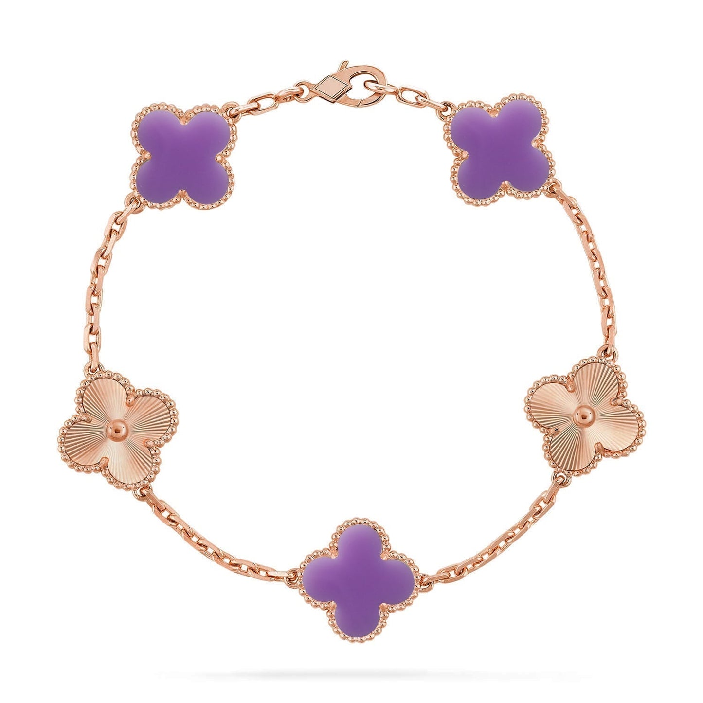 [⭐Glow]CLOVER 5 MOTIF LIGHT PURPLE BRACELET COLLECTION