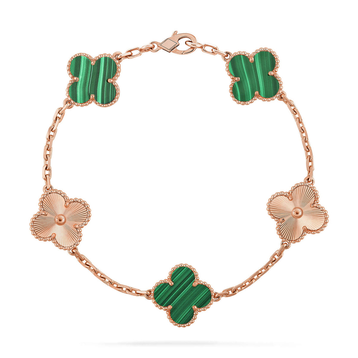 [⭐Glow] CLOVER 5 MOTIF MALACHITE BRACELET COLLECTION