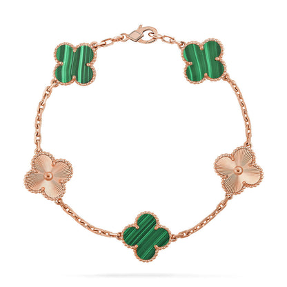 [⭐Glow] CLOVER 5 MOTIF MALACHITE BRACELET COLLECTION