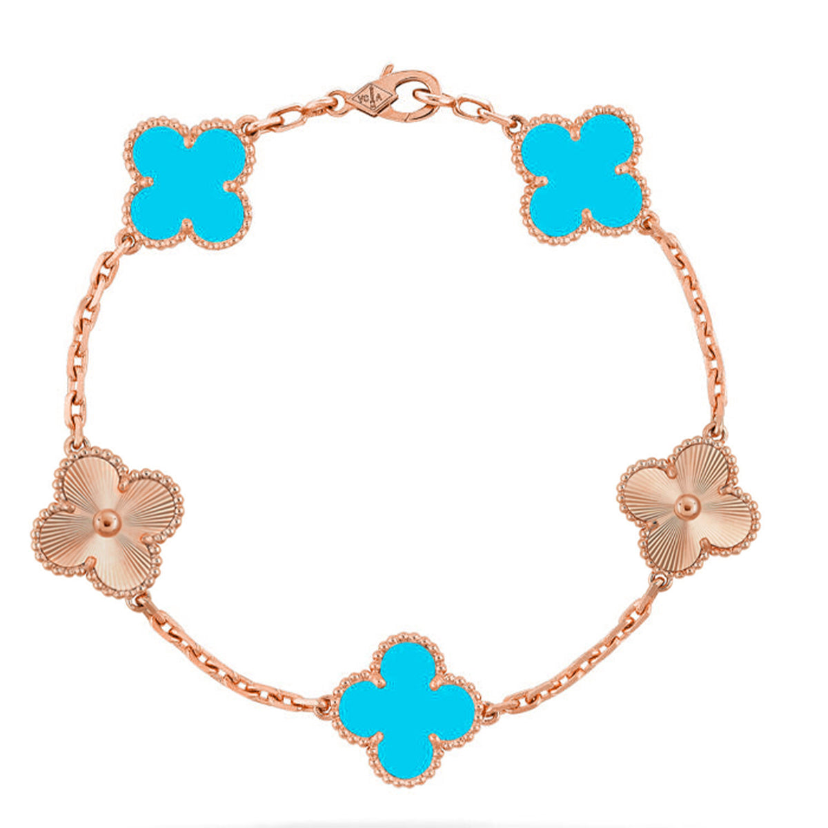 [⭐Glow] CLOVER 5 MOTIF TURQUOISE BRACELET COLLECTION