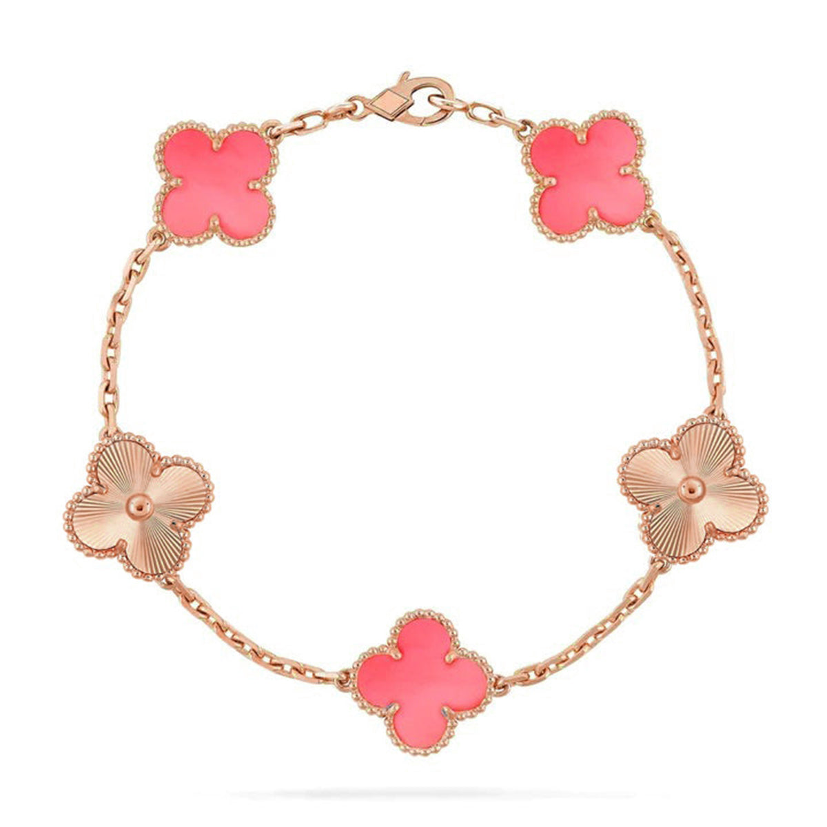 [⭐Glow] CLOVER 5 MOTIFS  PINK MOP BRACELET COLLECTION