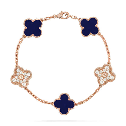 [⭐Glow]CLOVER 5 MOTIF LAPIS LAZULI BRACELET COLLECTION