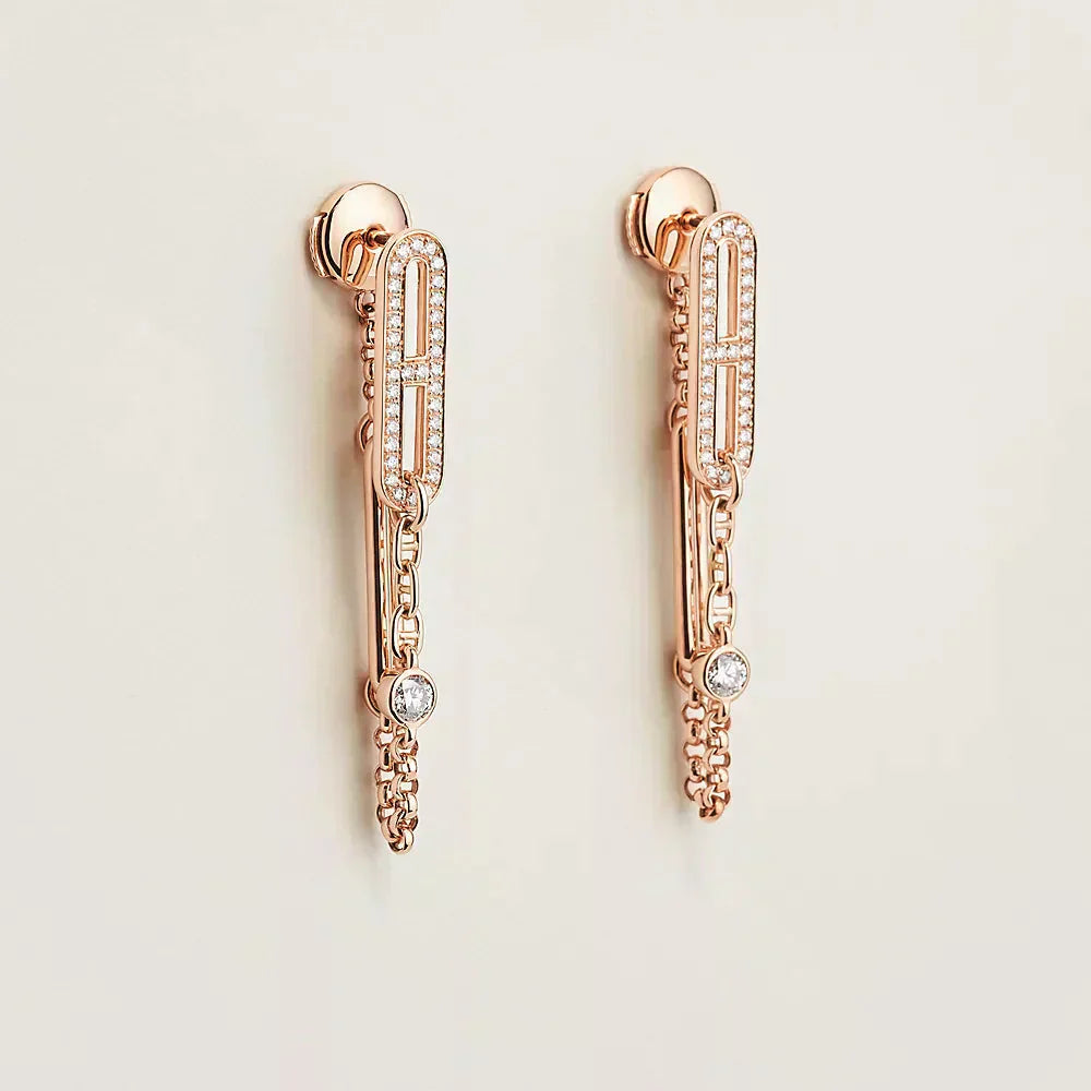 [⭐Glow]CHAINE CHAOS DIAMOND DROP EARRINGS