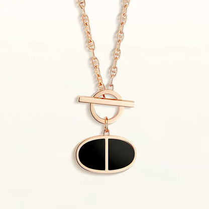 [⭐Glow]CHAINE VERSO BLACK CERAMIC NECKLACE