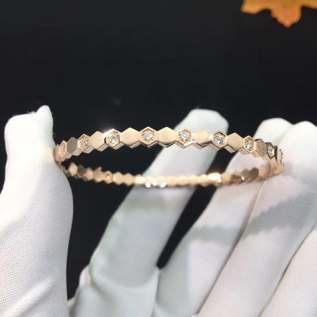 [⭐Glow]BEE LOVE PINK GOLD DIAMOND BRACELET