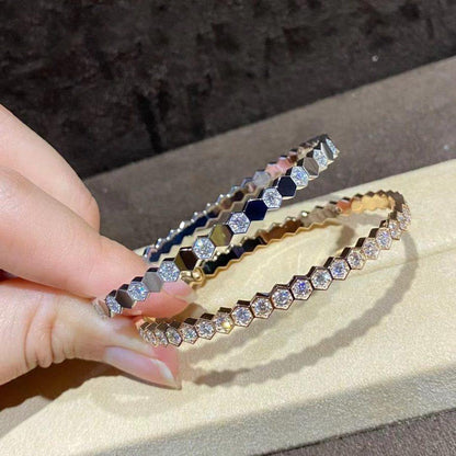 [⭐Glow]BEE LOVE GOLD BRACELET FULL DIAMOND