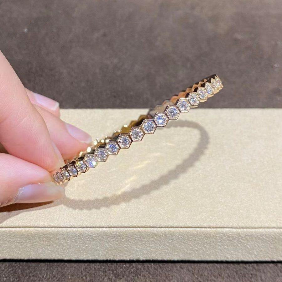[⭐Glow]BEE LOVE GOLD BRACELET FULL DIAMOND
