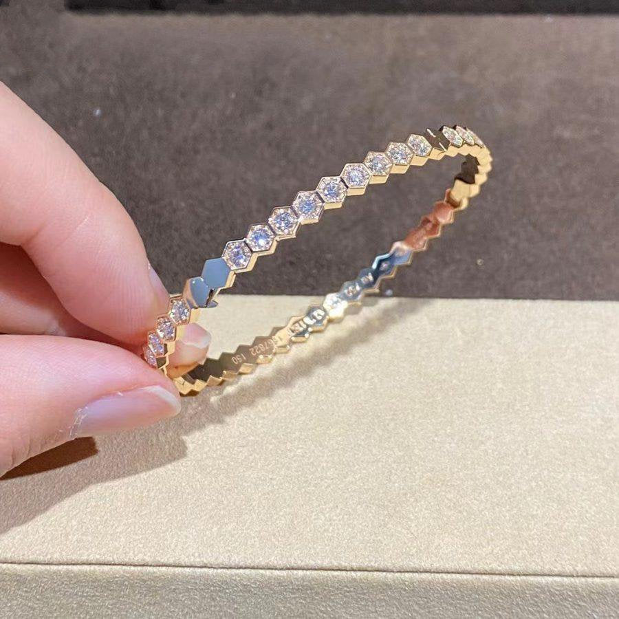 [⭐Glow]BEE LOVE GOLD BRACELET FULL DIAMOND