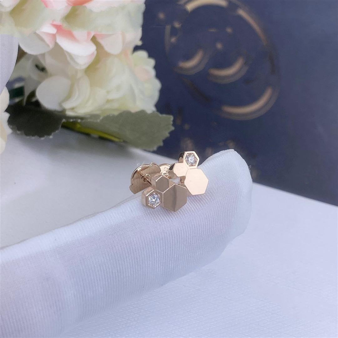 [⭐Glow]BEE LOVE PINK GOLD DIAMOND EARRINGS