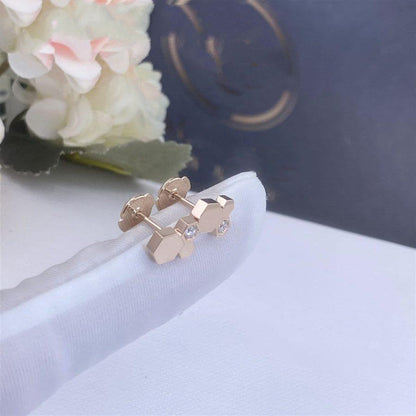 [⭐Glow]BEE LOVE PINK GOLD DIAMOND EARRINGS