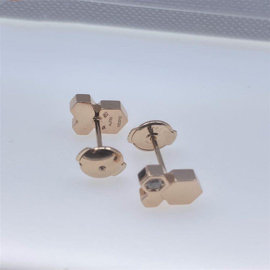 [⭐Glow]BEE LOVE PINK GOLD DIAMOND EARRINGS