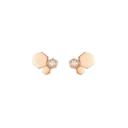 [⭐Glow]BEE LOVE PINK GOLD DIAMOND EARRINGS