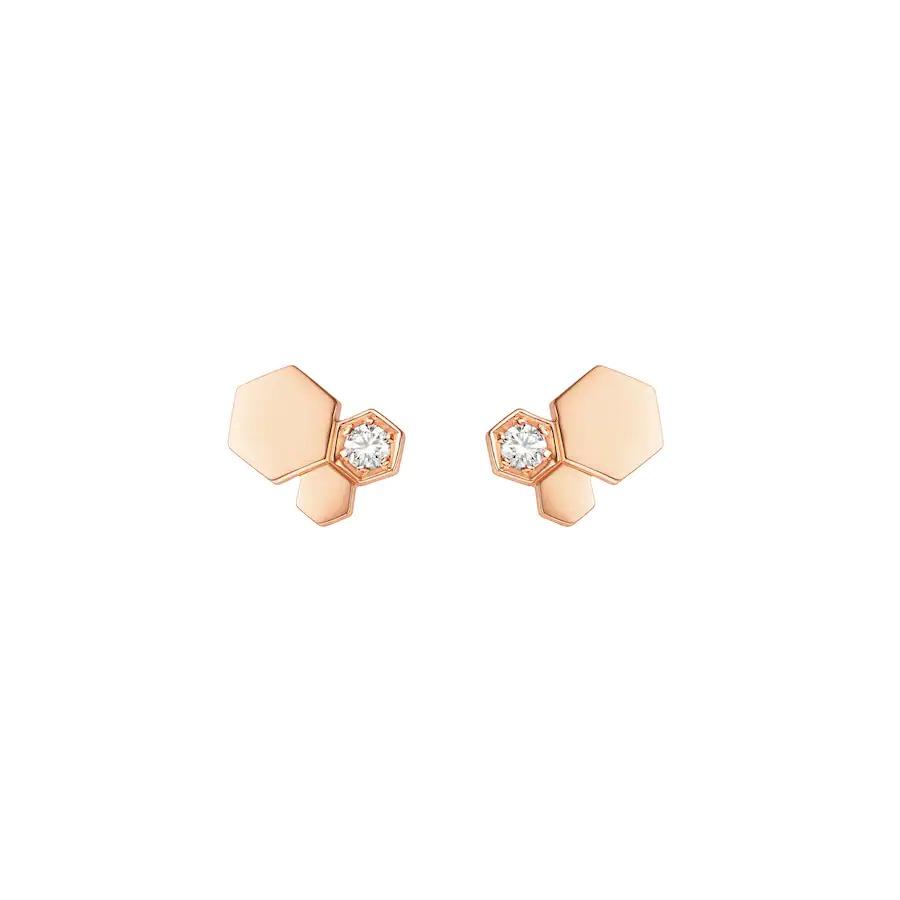 [⭐Glow]BEE LOVE PINK GOLD DIAMOND EARRINGS