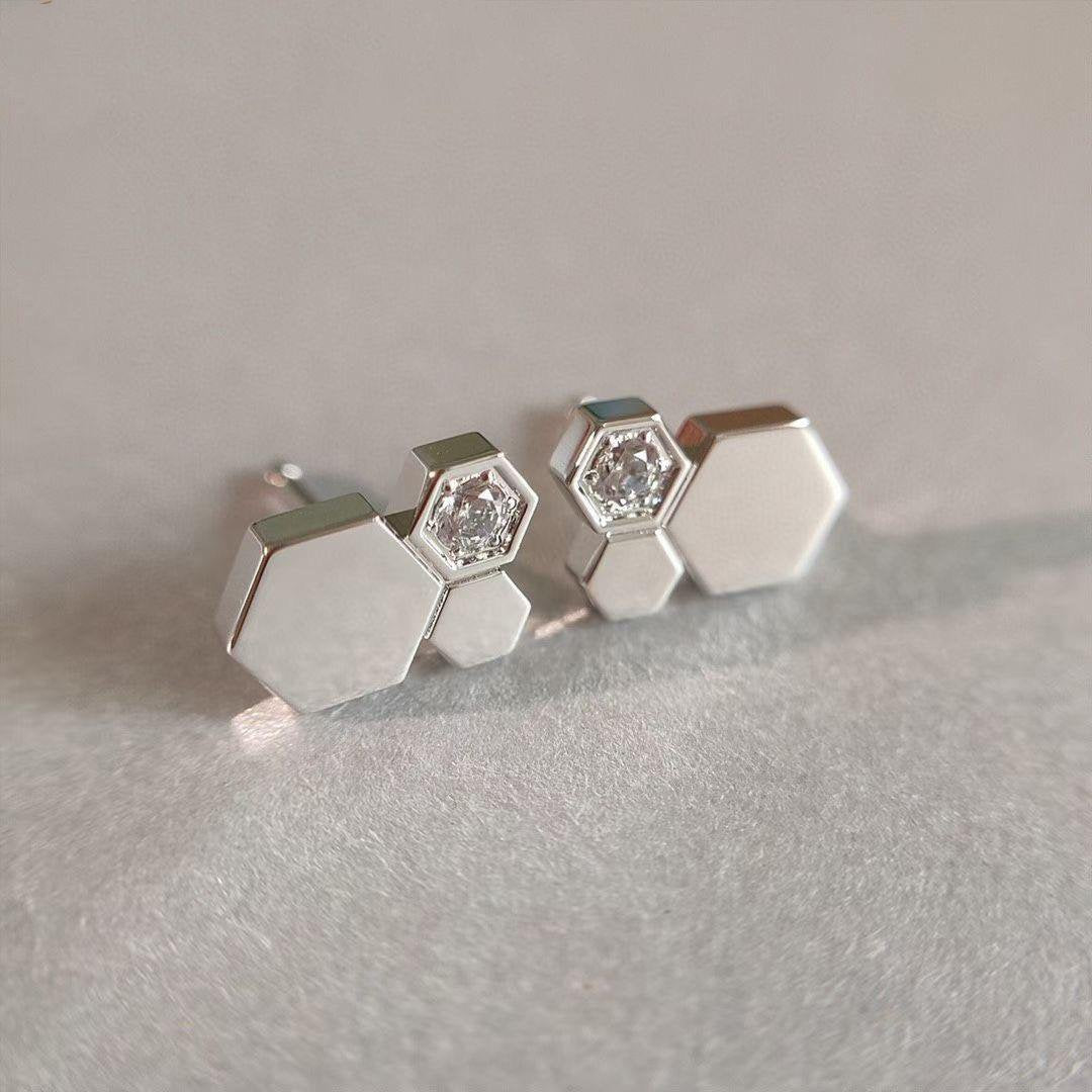 [⭐Glow]BEE LOVE SILVER DIAMOND EARRINGS