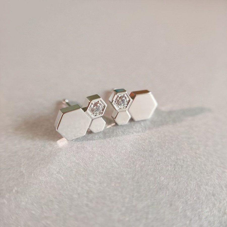 [⭐Glow]BEE LOVE SILVER DIAMOND EARRINGS