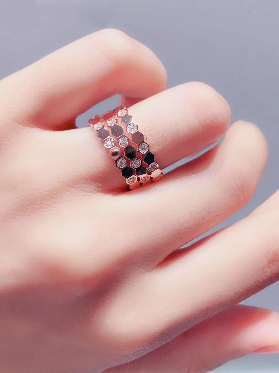 [⭐Glow]BEE LOVE RING PINK GOLD DIAMOND