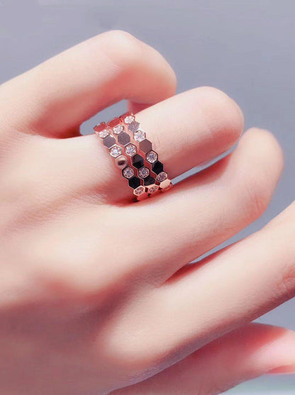 [⭐Glow]BEE LOVE RING PINK GOLD DIAMOND