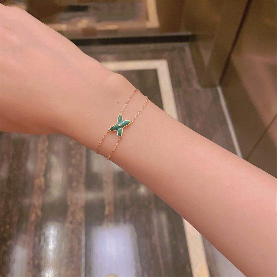 [⭐Glow]JEUX BRACELET MALACHITE PINK GOLD 1 DIAMOND