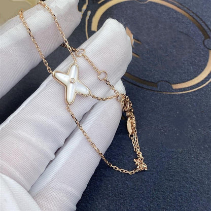 [⭐Glow]JEUX BRACELET WHITE MOP PINK GOLD 1 DIAMOND