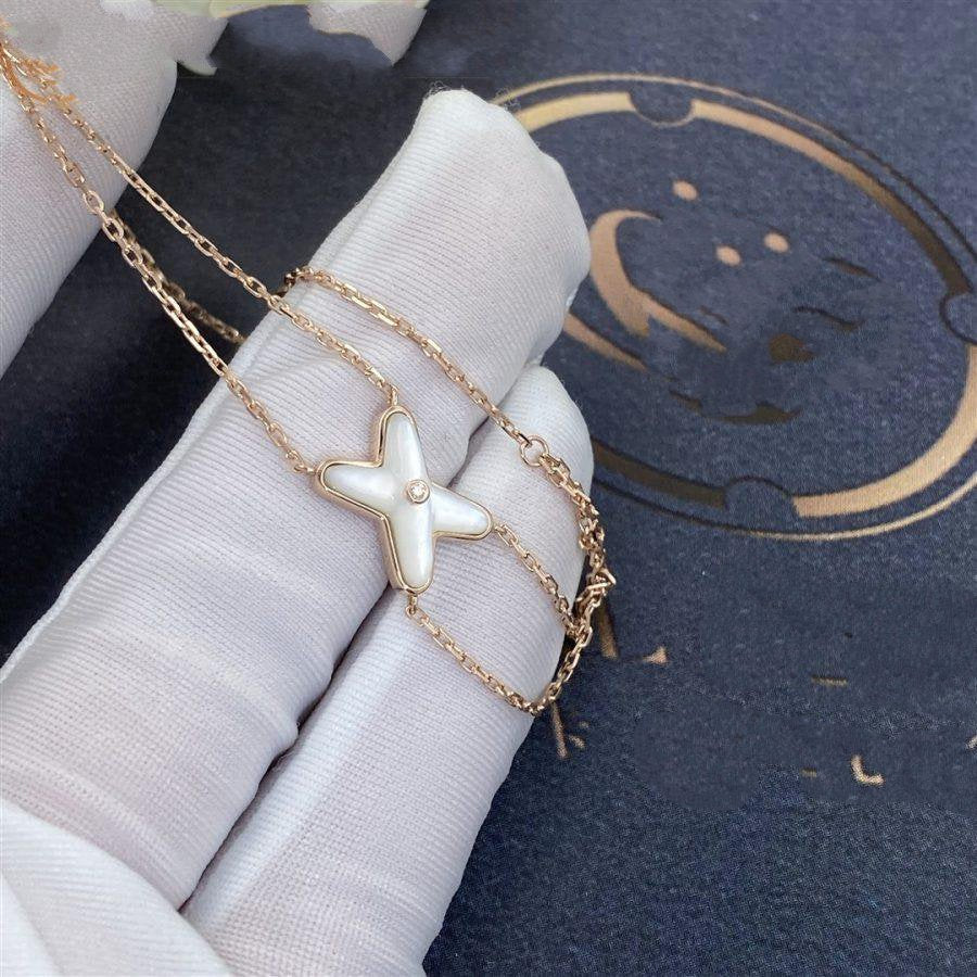 [⭐Glow]JEUX BRACELET WHITE MOP PINK GOLD 1 DIAMOND