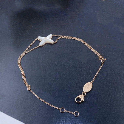 [⭐Glow]JEUX BRACELET WHITE MOP PINK GOLD 1 DIAMOND