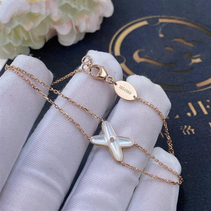 [⭐Glow]JEUX BRACELET WHITE MOP PINK GOLD 1 DIAMOND