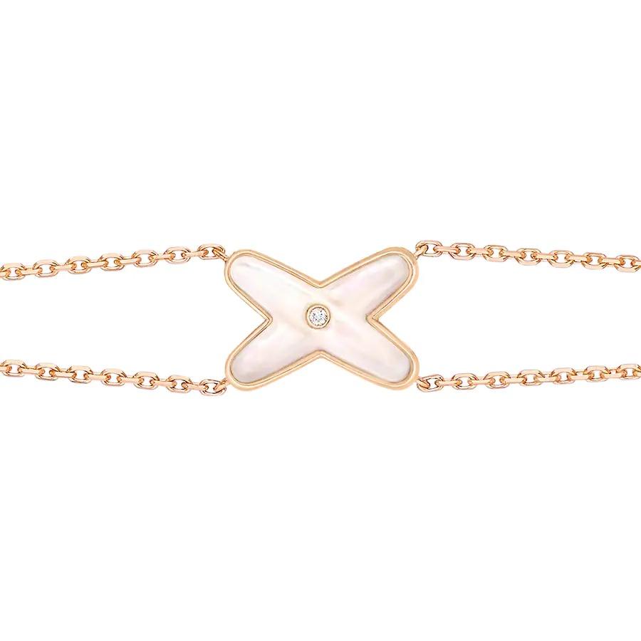 [⭐Glow]JEUX BRACELET WHITE MOP PINK GOLD 1 DIAMOND