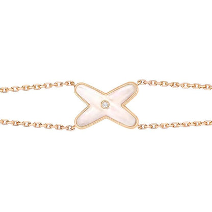 [⭐Glow]JEUX BRACELET WHITE MOP PINK GOLD 1 DIAMOND